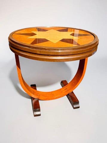 Art Deco - Table - Bois, Laiton, Antiek en Kunst