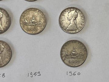 Italië, Republiek 500 Lire argento (6 monete) (Zonder, Postzegels en Munten