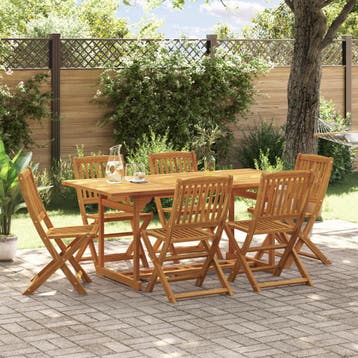 vidaXL 7-delige Tuinset 180x90x75 cm massief acaciahout, Verzenden, Tuinset