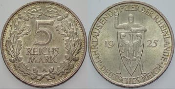 5 Reichsmark 1925 A Gedenkmunten Weimarer Republik Weimar..., Verzenden
