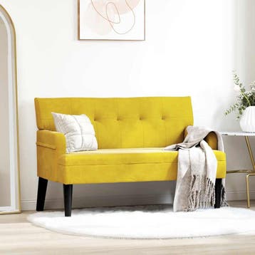vidaXL Chesterfield Bank Geel 112 x 65,5 x 75 cm Fluweel, Verzenden