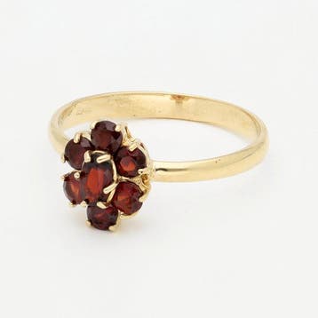 Ring - 18 karaat Geel goud - Granaat, Nieuw