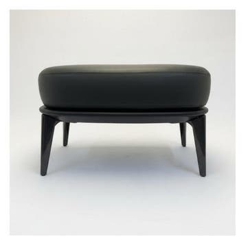 Bieden: Minotti Leslie Bergere Leather Poof - Aspen 26 - Bl, Ophalen of Verzenden, Nieuw