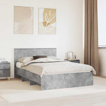 vidaXL Bedframe met hoofdeinde Beton Grijs 160 x 200 cm, Verzenden