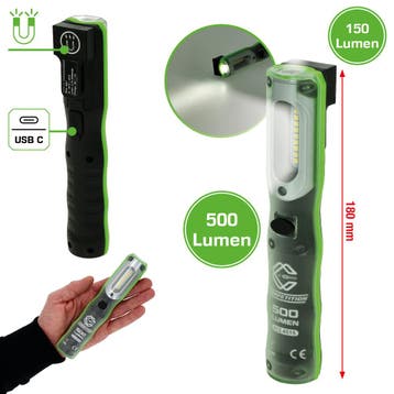 Competition Oplaadbare LED Werklamp 500 Lumen, Verzenden