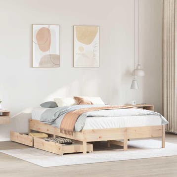 vidaXL Bedframe zonder matras massief grenenhout 120x190 cm, Verzenden, Nieuw