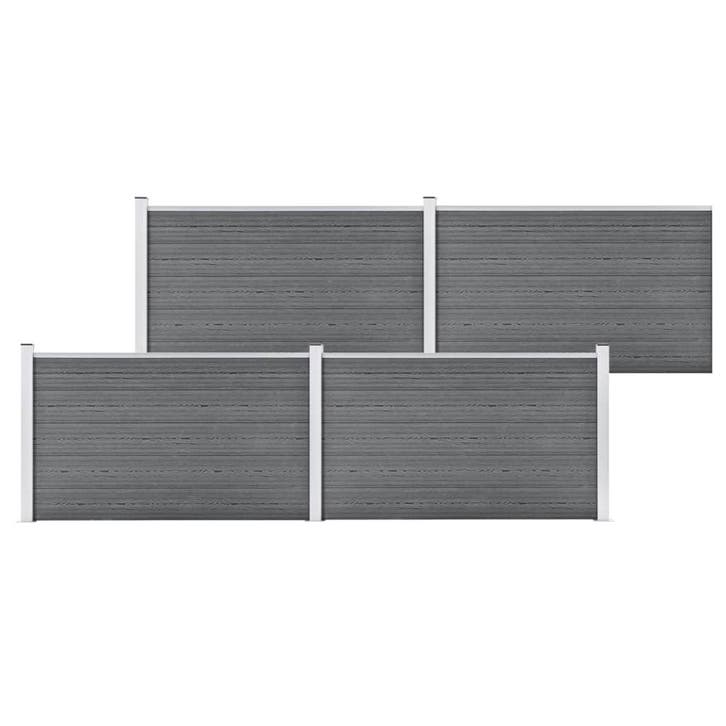 vidaXL Schutting 699x106 cm HKC grijs, Tuin en Terras, Tuinhekken en Hekwerk, Nieuw, Verzenden