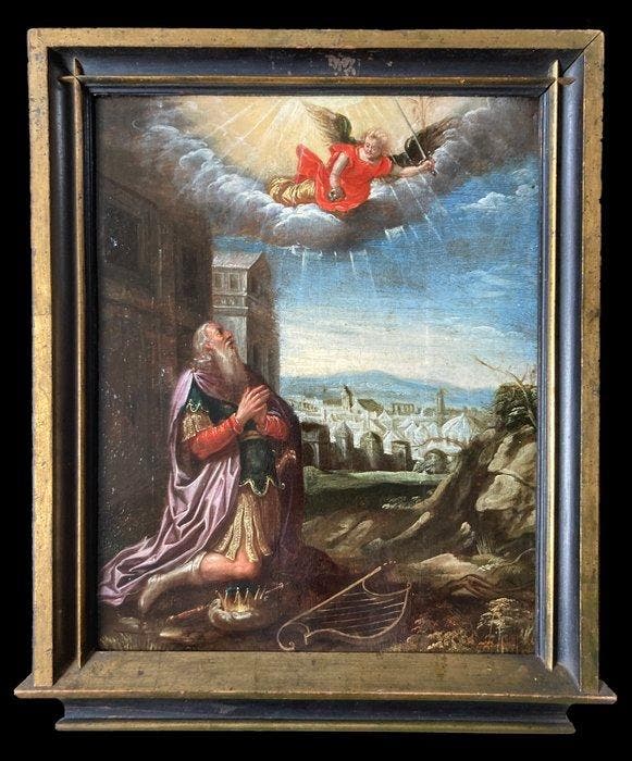 Flemish School (XVI-XVII) - King David Approached by the, Antiquités & Art, Art | Peinture | Classique
