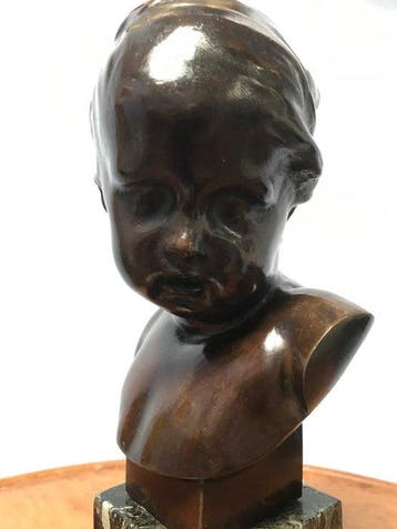 After François Duquesnoy - Buste, Bust of a Putto - 30 cm -