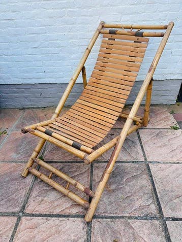 Tuinstoel - Bamboe opvouwbare dekstoelen met bijpassende