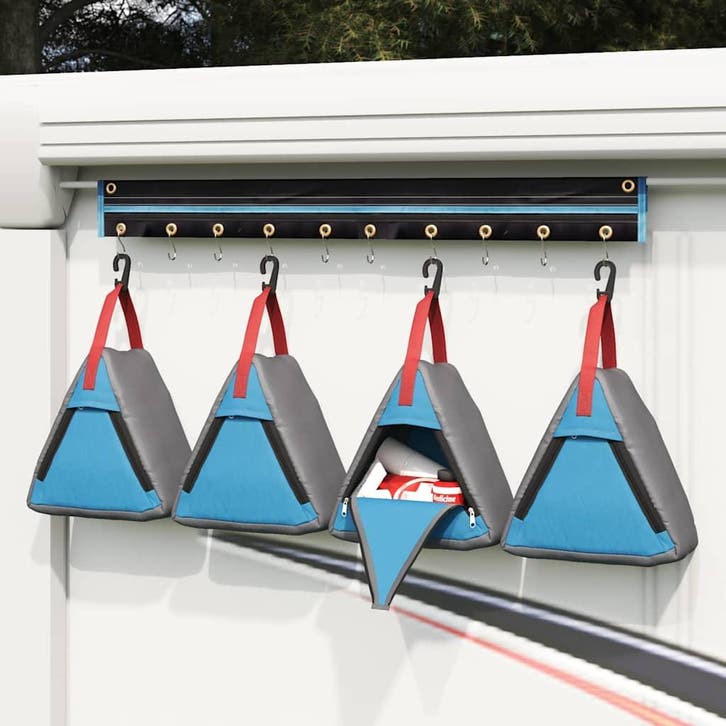 vidaXL Opbergzak 4 pcs Grijs en Blauw 24 x 16 x 24 cm oxford, Caravans en Kamperen, Tentaccessoires, Nieuw, Verzenden