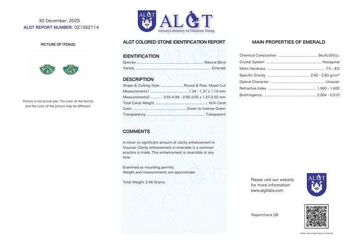 Zonder minimumprijs - Oorbellen Zilver - Emerald -, Bijoux, Sacs & Beauté, Boucles d'oreilles