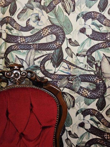 Luxueux tissu Art Déco avec Serpenti - 300 x 300 cm - Bohème