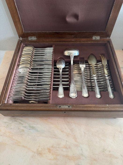 Ricci - Bestekset voor 12 personen (84) - .800 zilver, Antiek en Kunst, Antiek | Zilver en Goud