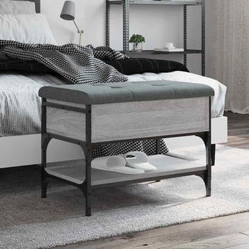 vidaXL Schoenenbank 62x42x45 cm bewerkt hout grijs sonoma, Huis en Inrichting, Verzenden, Nieuw