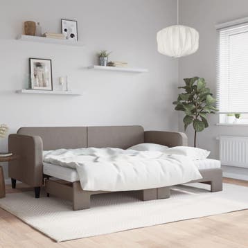 vidaXL Slaapbank met onderschuifbed en matrassen 80x200 cm, Verzenden