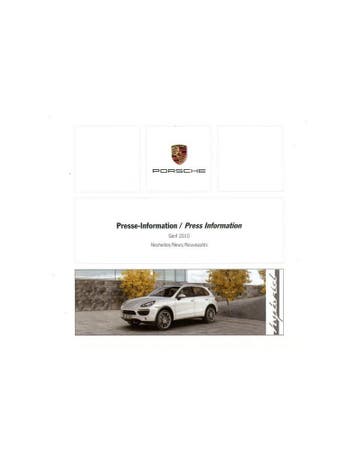 2010 PORSCHE GENEVE PERSMAP + 1X CD, Nieuw