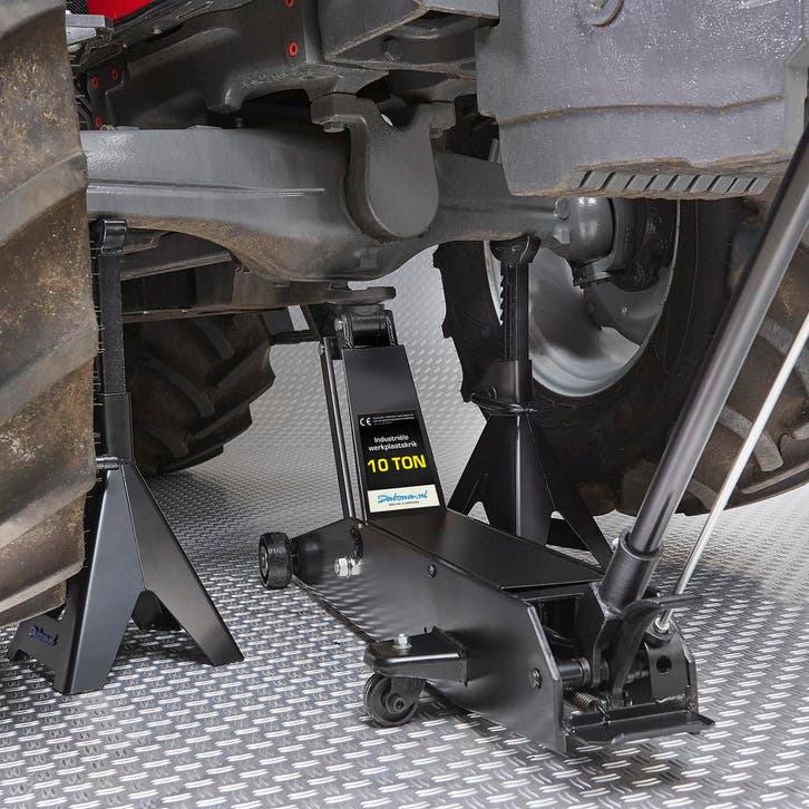 Datona Werkplaatskrik 10 ton met hoge assteunen 12 ton -, Auto diversen, Krikken, Ophalen of Verzenden