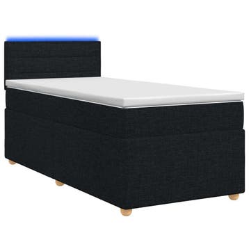 vidaXL Boxspringbed met matras met hoofdeinde Zwart 90 x 190, Maison & Meubles, Verzenden