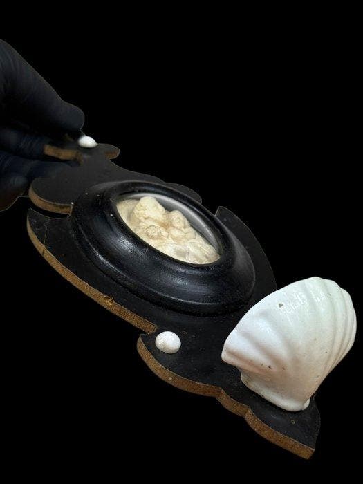 Wijwatervat - 1860-1890 - Sint-Jozef met Jezus, Antiquités & Art, Art | Art non-occidental