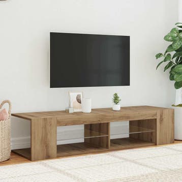 vidaXL Tv-meubel met LED 135x39x30 cm bewerkt hout, Verzenden
