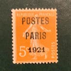 France 1921 - Preo : 5 centimes Postes Paris 1921 - approuvé, Gestempeld