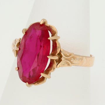 Bague - 14 carats Or rose - rubis, Bijoux, Sacs & Beauté