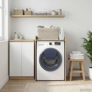 vidaXL Wasmachinekast met opslag Sonoma 67,5 x 48 x 97 cm, Huis en Inrichting, Verzenden, Nieuw