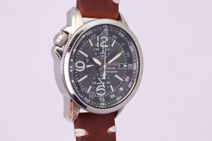 Seiko - Solar Chronograph - Zonder minimumprijs - SSC081P1 |, Handtassen en Accessoires, Horloges | Antiek