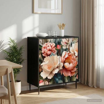 vidaXL Dressoir BORNE Zwart eiken 69 x 33 x 76 cm Bewerkt, Verzenden