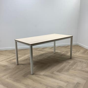 VEPA kantinetafel, (bxd) 160x80 cm, midden-eiken - wit, Bureau