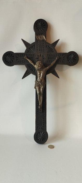 Crucifix - Hout, Metaal - 1930-1940 - 52 cm