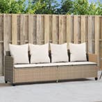 vidaXL Ligbed met kussens poly rattan beige, Tuin en Terras, Verzenden, Nieuw