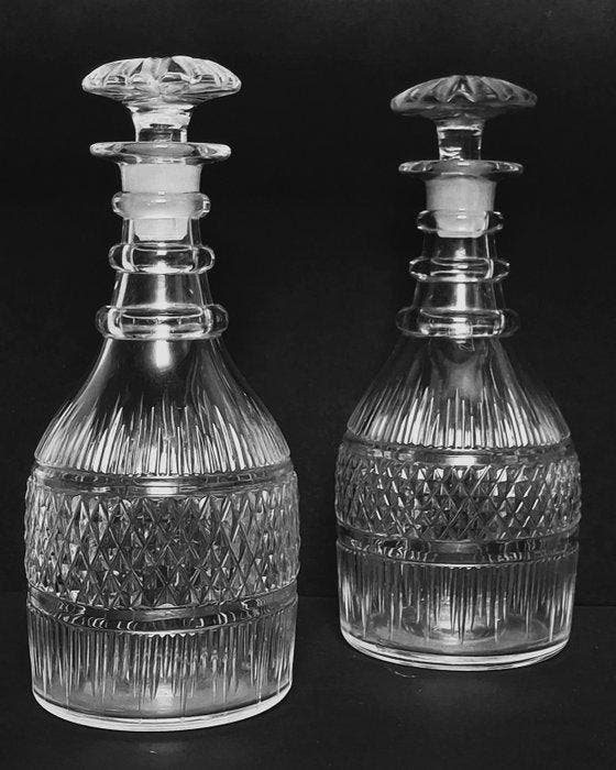 Carafe (2) - Regency-periode geslepen glazen karaffen c1815, Antiquités & Art, Antiquités | Verre & Cristal