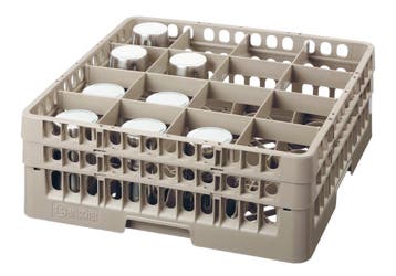 Glazenkorf kunststof bruin | 16 vakken | 500x500x183(h)mm, Verzenden, Nieuw in verpakking