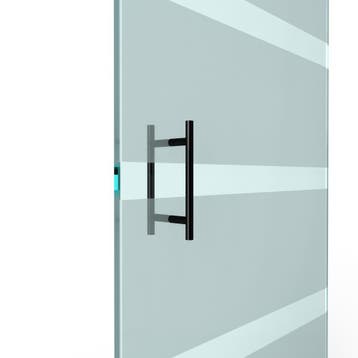 T-greep voor glazen deur ø 19mm - L: 300x200mm - Zwart, Doe-het-zelf en Bouw, Deuren en Vliegenramen, Verzenden, Nieuw