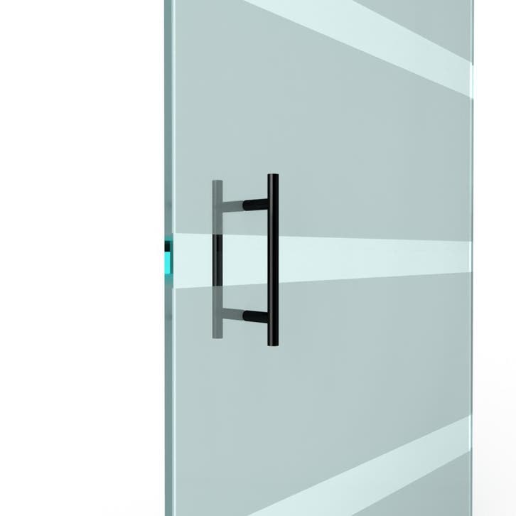 T-greep voor glazen deur ø 19mm - L: 300x200mm - Zwart, Doe-het-zelf en Bouw, Deuren en Vliegenramen, Nieuw, Verzenden