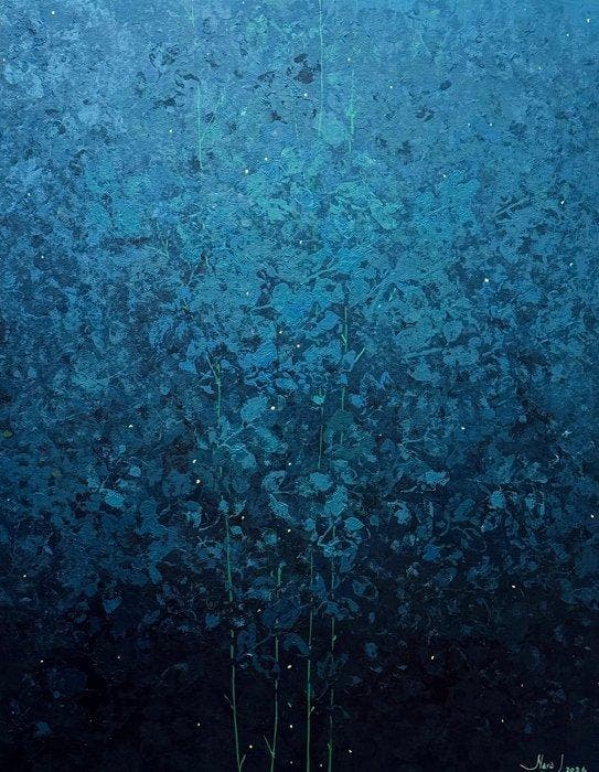 Mara. J XL - Sapphire Undergrowth, Antiquités & Art, Art | Peinture | Moderne