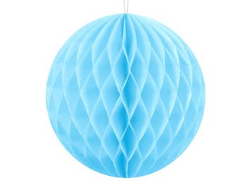Honeycomb Bal Lichtblauw 10cm, Verzenden
