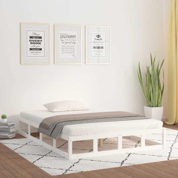 vidaXL Bedframe massief hout wit 140x200 cm, Verzenden