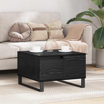 vidaXL Salontafel Zwart Eiken 55 x 55 x 36,5 cm Bewerkt hout, Huis en Inrichting, Verzenden, Nieuw