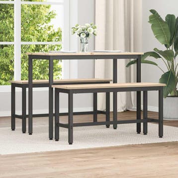 vidaXL Eetbanken 100 x 32,5 x 49 cm 2 st Massief grenenhout, Verzenden