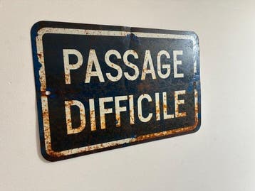 Passage difficile - Panneau routier/de signalisation - Fer