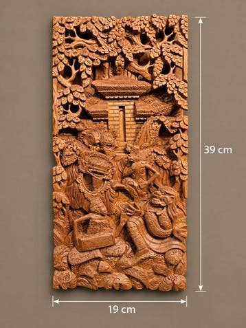 Balinees reliëf in 3D - Snijwerk - Indonesië (Zonder