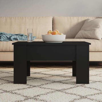 vidaXL Salontafel 79x49x41 cm bewerkt hout zwart, Huis en Inrichting, Verzenden, Nieuw