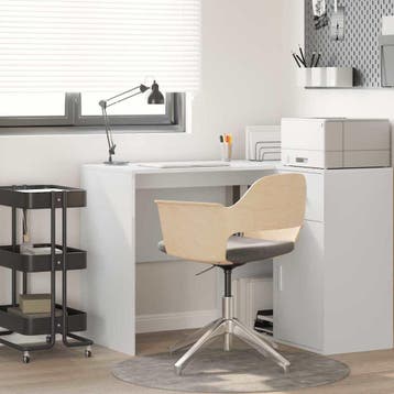 vidaXL Bureau Wit Bewerkt hout 102 x 50 x 75 cm, Verzenden