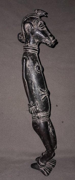 Groot bronzen beeldje van 35 cm - Gan - Burkina Faso (Zonder