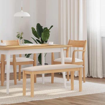 vidaXL Bank 110 cm massief hout rubber, Verzenden