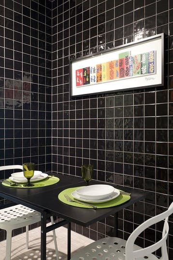 Wandtegel Handvorm Geo Twist Zwart Glans 10x10 (Muurtegels), Nieuw, Minder dan 20 cm, 10 m² of meer, Wandtegels
