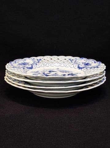 Meissen - Bord (4) - Ø 20,8 cm 4er Set überwiegend antike